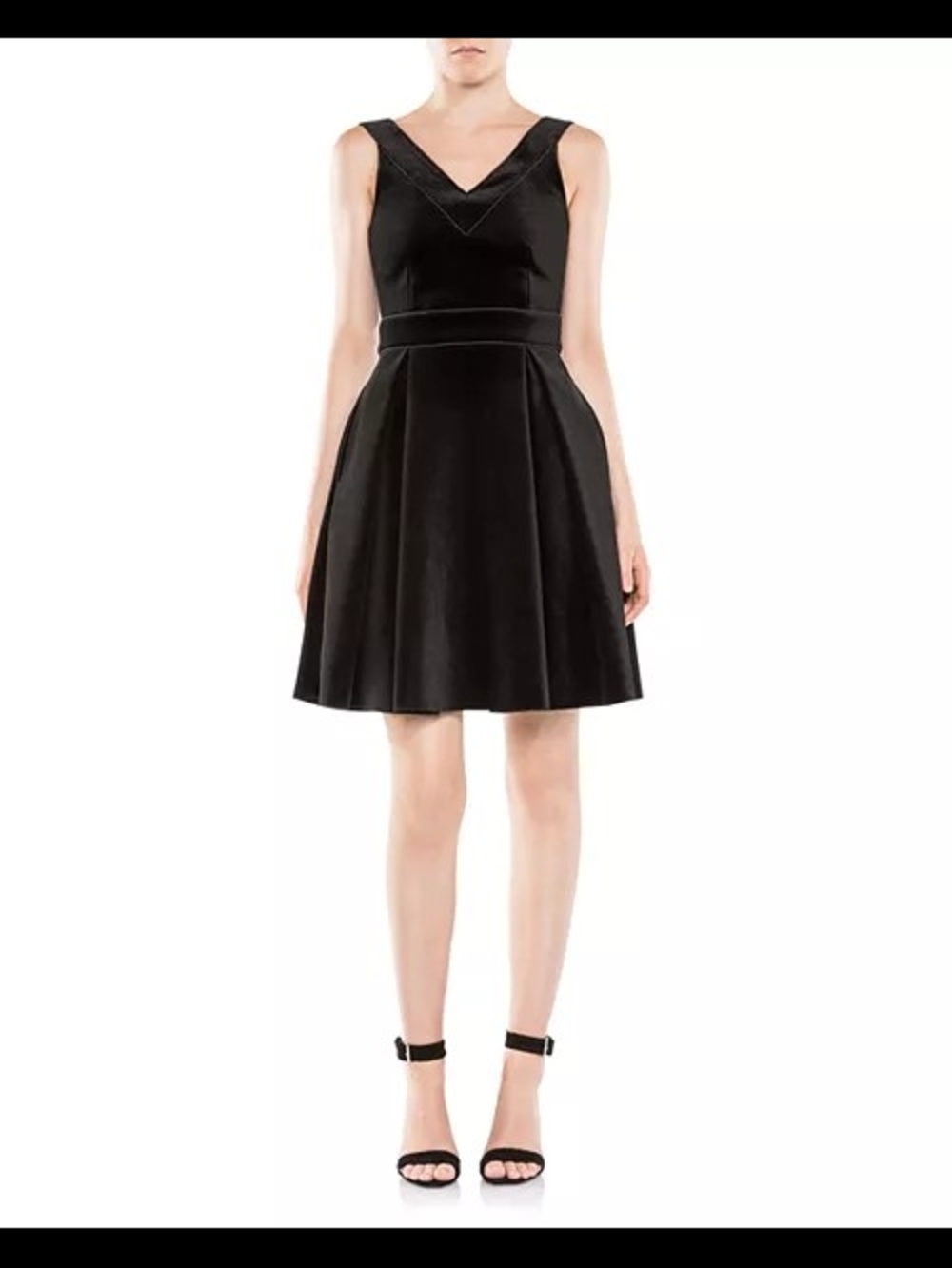 Maje Reedness Velvet Fit and Flare Dress In Black Size 1 (S)